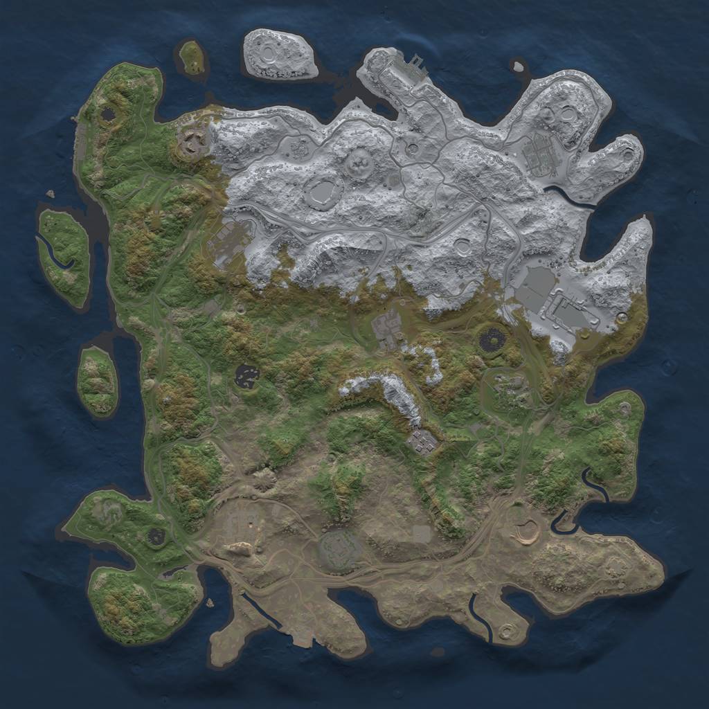 Rust Map: Procedural Map, Size: 4250, Seed: 554247934, 19 Monuments