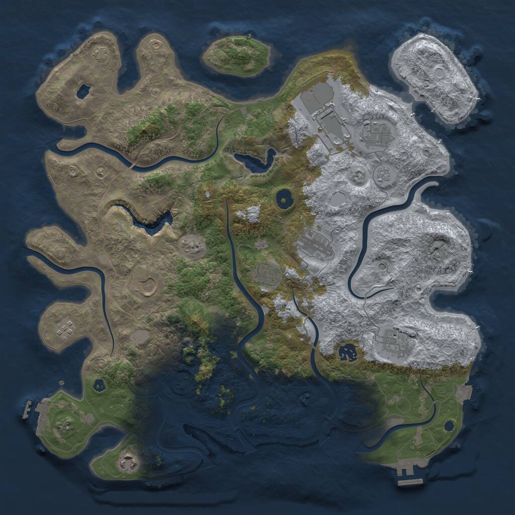 Rust Map: Procedural Map, Size: 4200, Seed: 1071814051, 15 Monuments