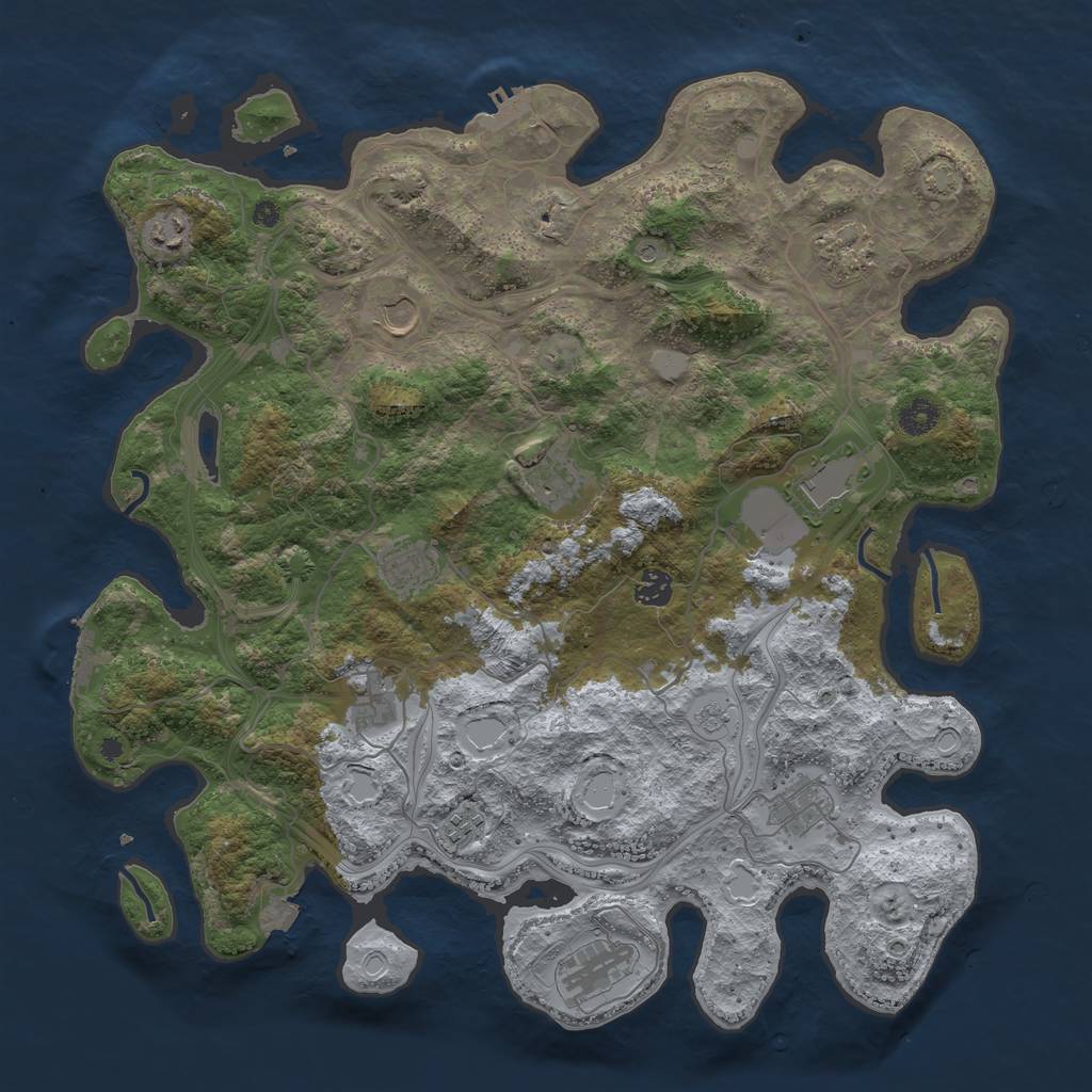 Rust Map: Procedural Map, Size: 4250, Seed: 404695895, 19 Monuments