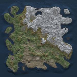 Thumbnail Rust Map: Procedural Map, Size: 4000, Seed: 693359871, 19 Monuments