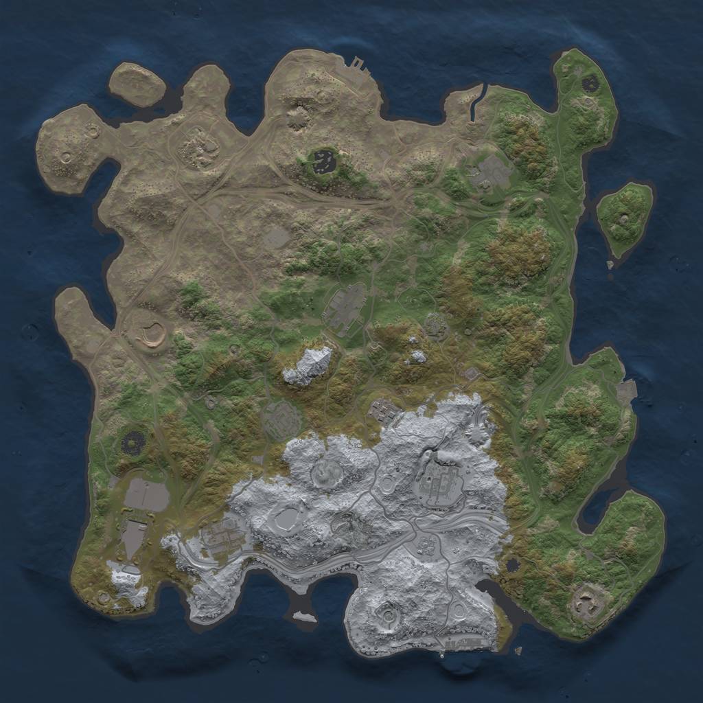 Rust Map: Procedural Map, Size: 4250, Seed: 1841926708, 19 Monuments