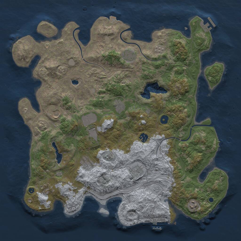 Rust Map: Procedural Map, Size: 4250, Seed: 1841926708, 16 Monuments