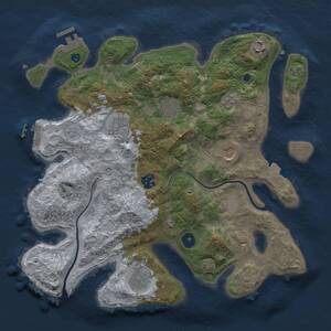 Thumbnail Rust Map: Procedural Map, Size: 3500, Seed: 801301025, 13 Monuments