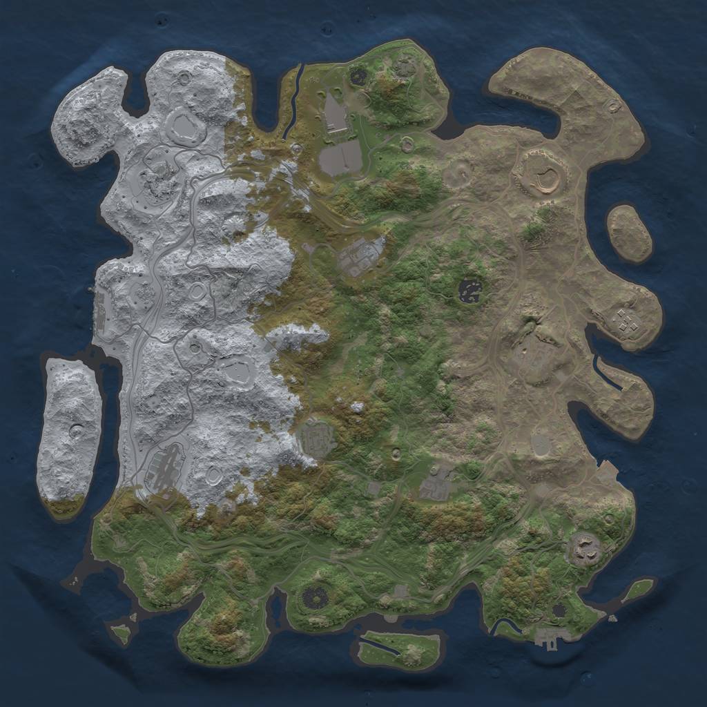 Rust Map: Procedural Map, Size: 4250, Seed: 678806026, 19 Monuments