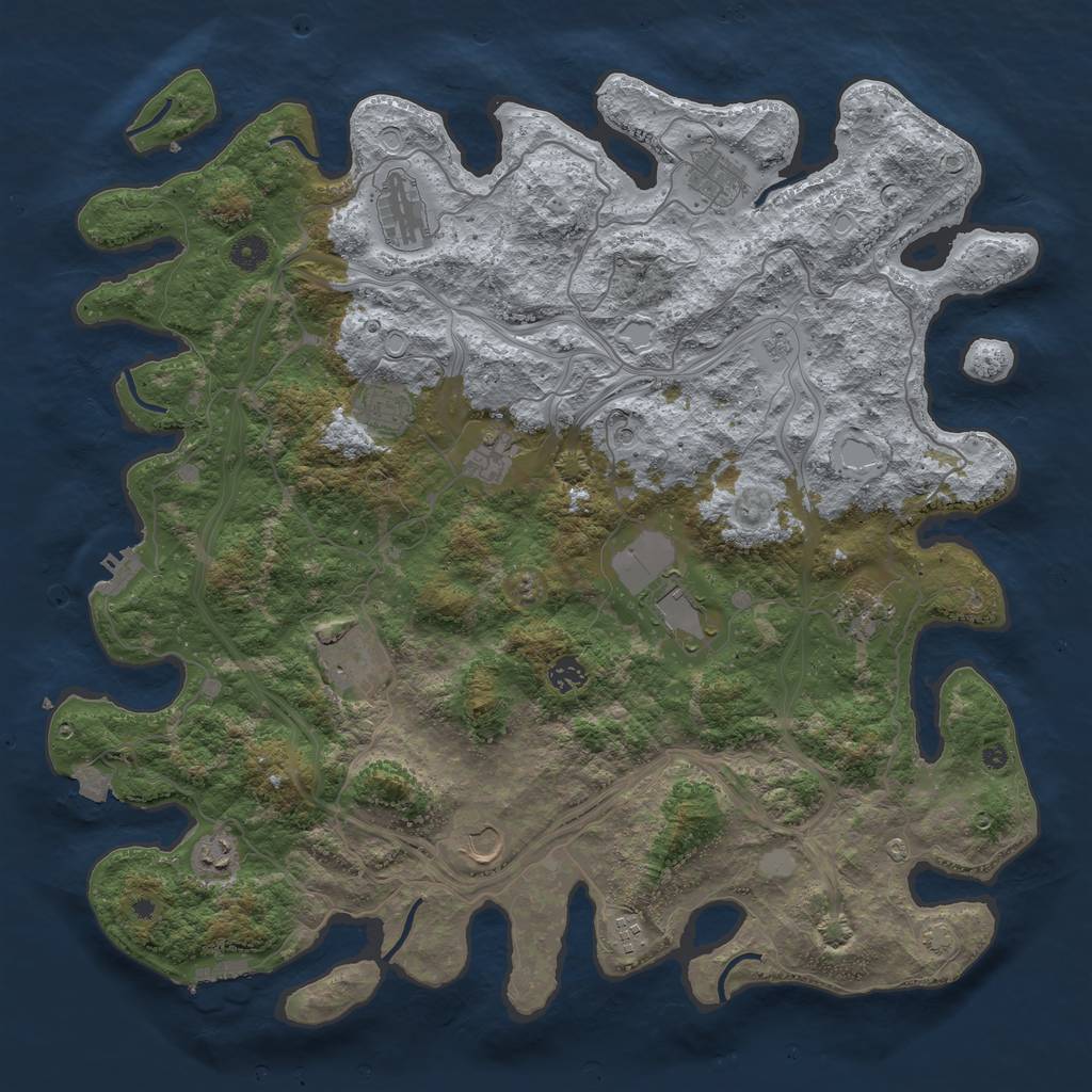 Rust Map: Procedural Map, Size: 4500, Seed: 1403247167, 19 Monuments