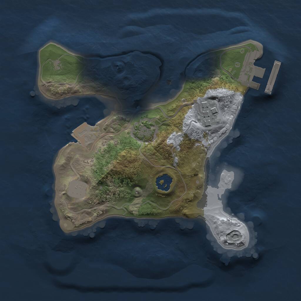 Rust Map: Procedural Map, Size: 1800, Seed: 1346355397, 4 Monuments