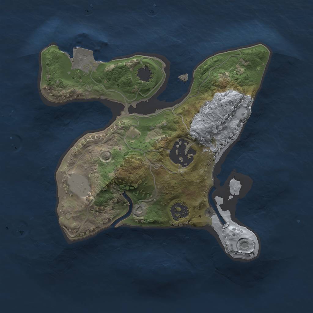 Rust Map: Procedural Map, Size: 1800, Seed: 1346355397, 4 Monuments