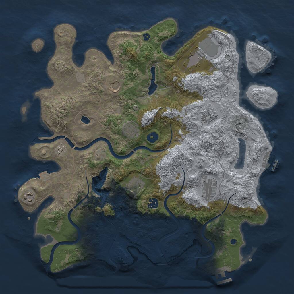 Rust Map: Procedural Map, Size: 4000, Seed: 233499536, 15 Monuments