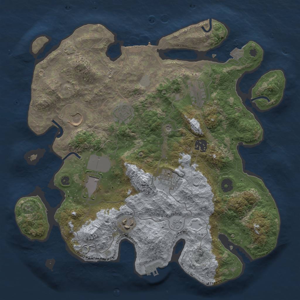 Rust Map: Procedural Map, Size: 3500, Seed: 897389731, 15 Monuments