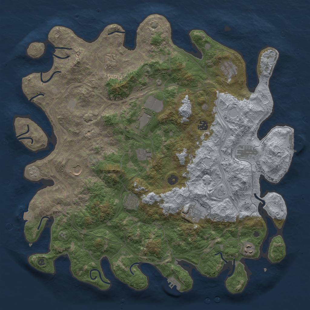 Rust Map: Procedural Map, Size: 4500, Seed: 985514656, 19 Monuments