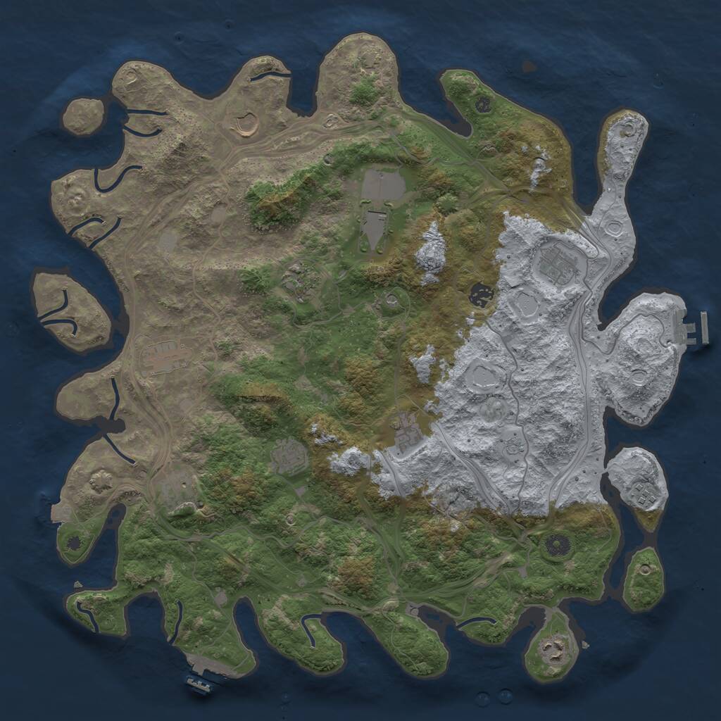 Rust Map: Procedural Map, Size: 4500, Seed: 985514656, 17 Monuments