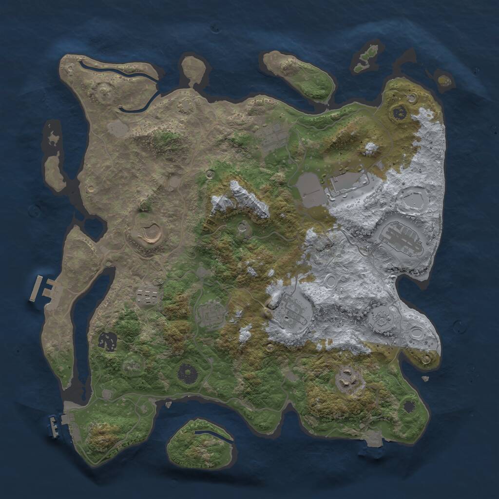 Rust Map: Procedural Map, Size: 3750, Seed: 1089025058, 15 Monuments