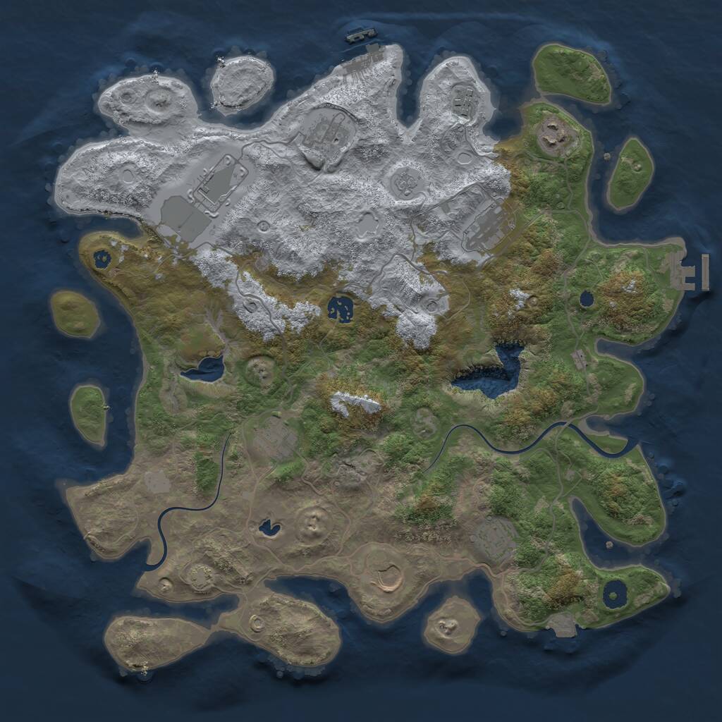Rust Map: Procedural Map, Size: 4000, Seed: 210181124, 15 Monuments