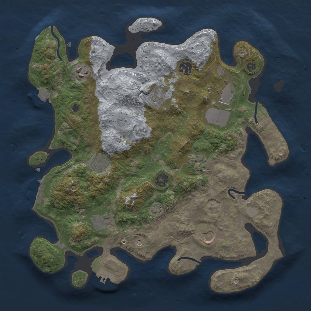 Rust Map: Procedural Map, Size: 3500, Seed: 1745090367, 16 Monuments