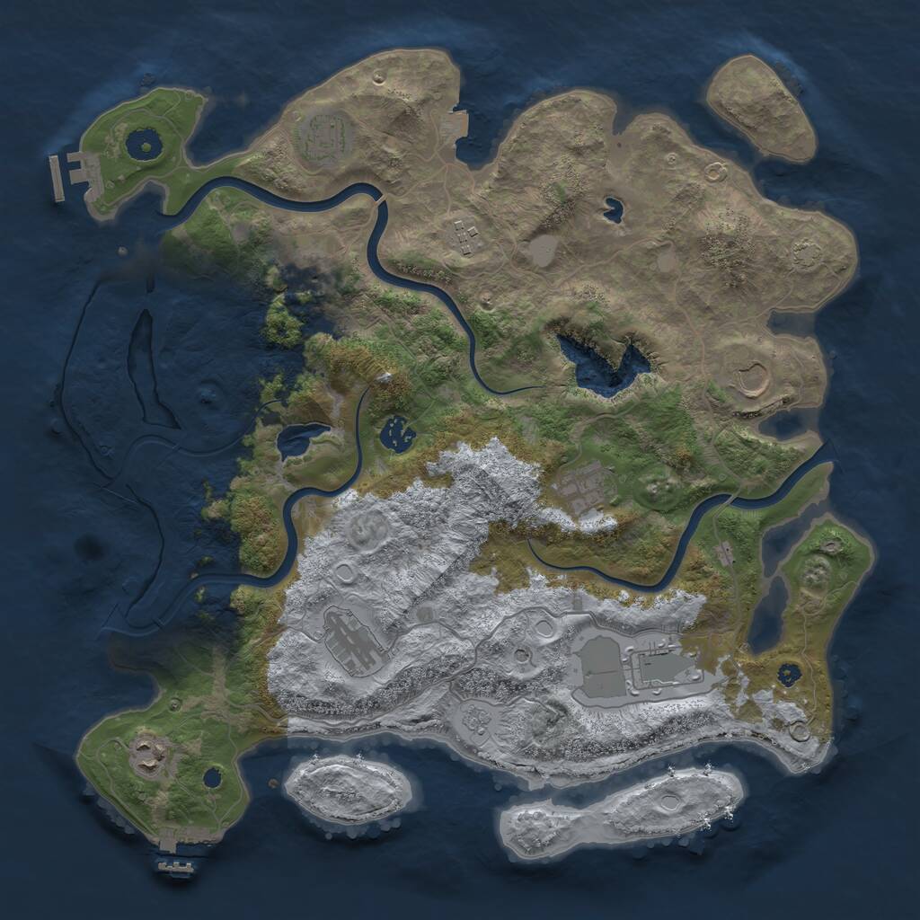 Rust Map: Procedural Map, Size: 4000, Seed: 1624160543, 15 Monuments
