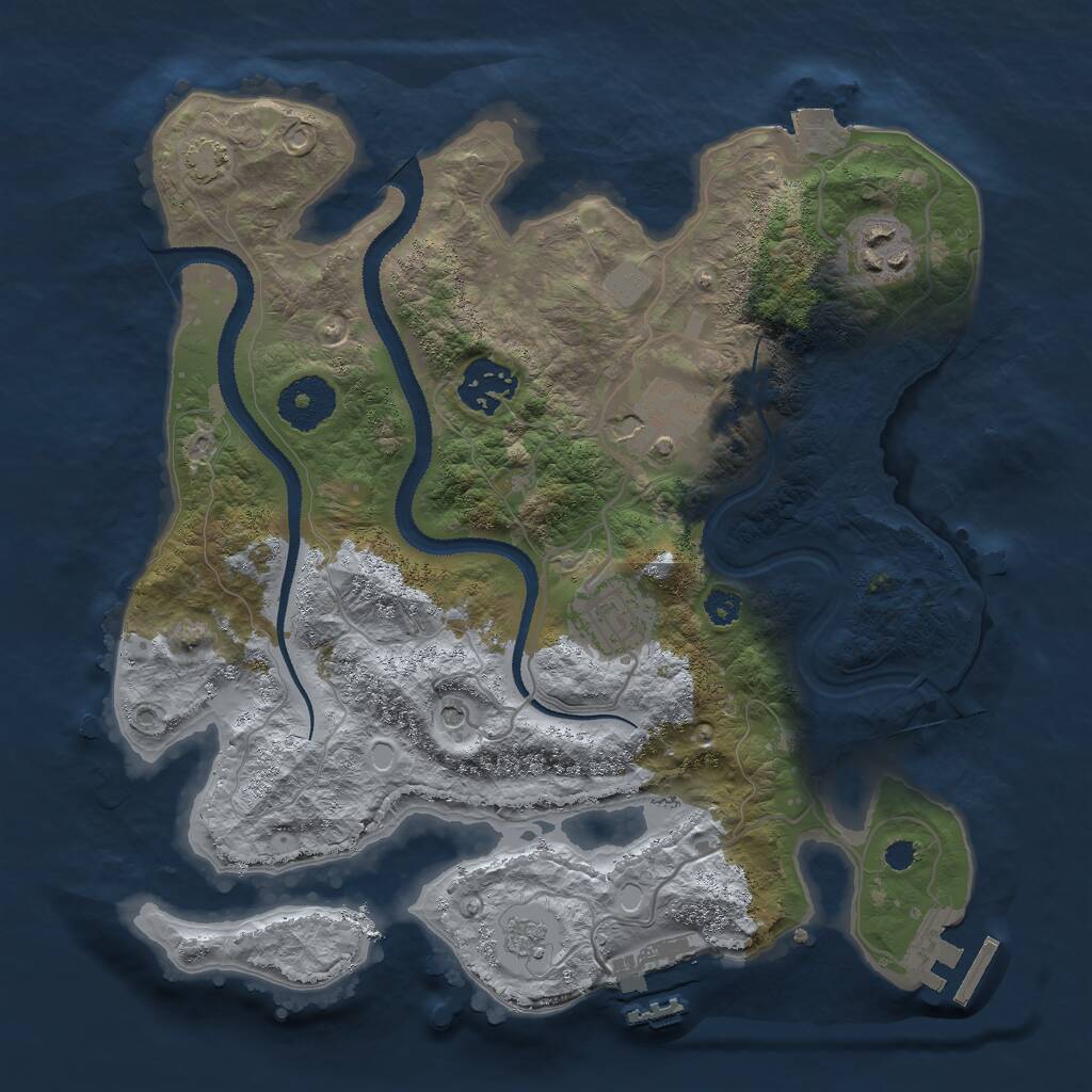 Rust Map: Procedural Map, Size: 3000, Seed: 643198152, 10 Monuments