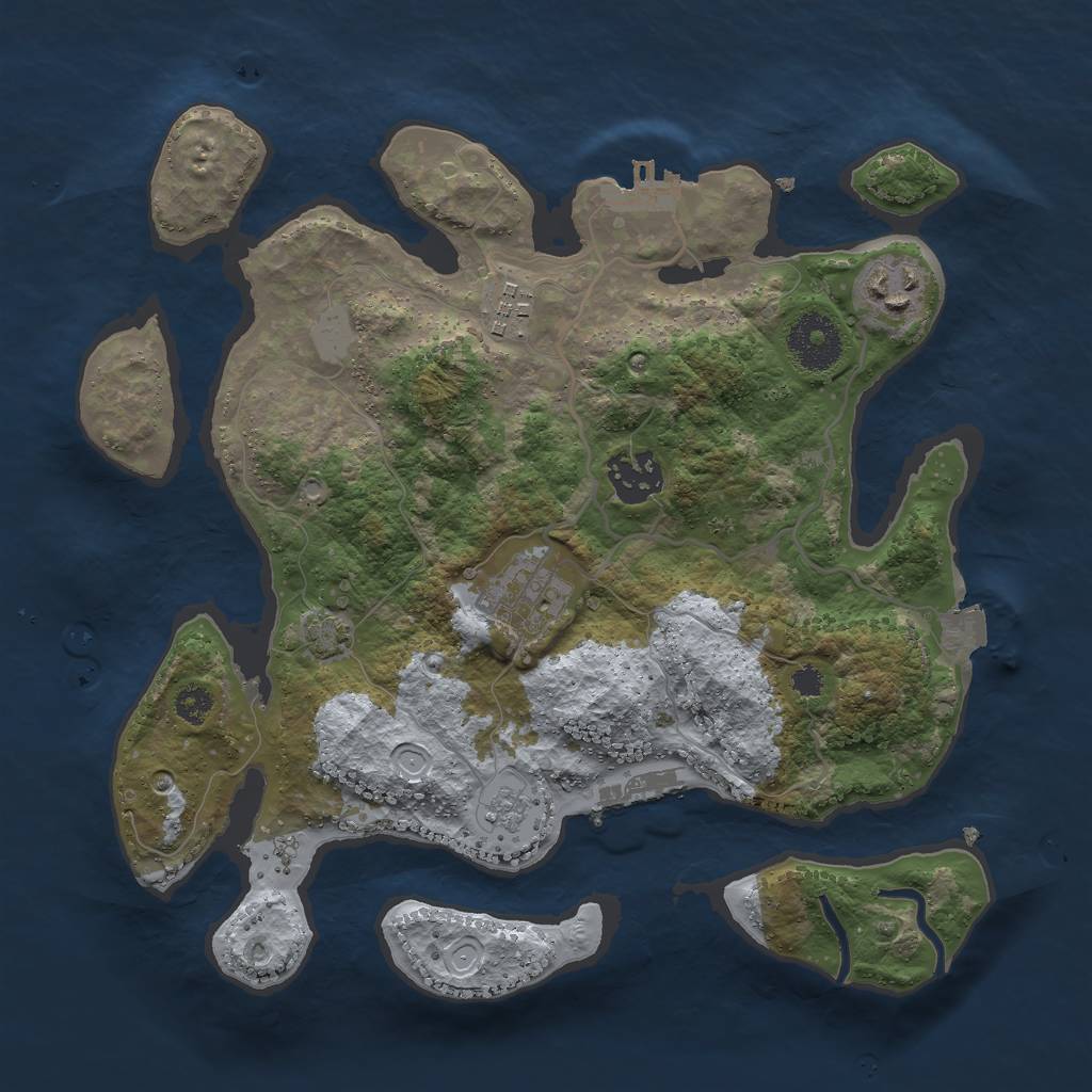 Rust Map: Procedural Map, Size: 3000, Seed: 30934, 11 Monuments