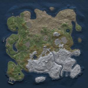 Thumbnail Rust Map: Procedural Map, Size: 3500, Seed: 1696893586, 14 Monuments