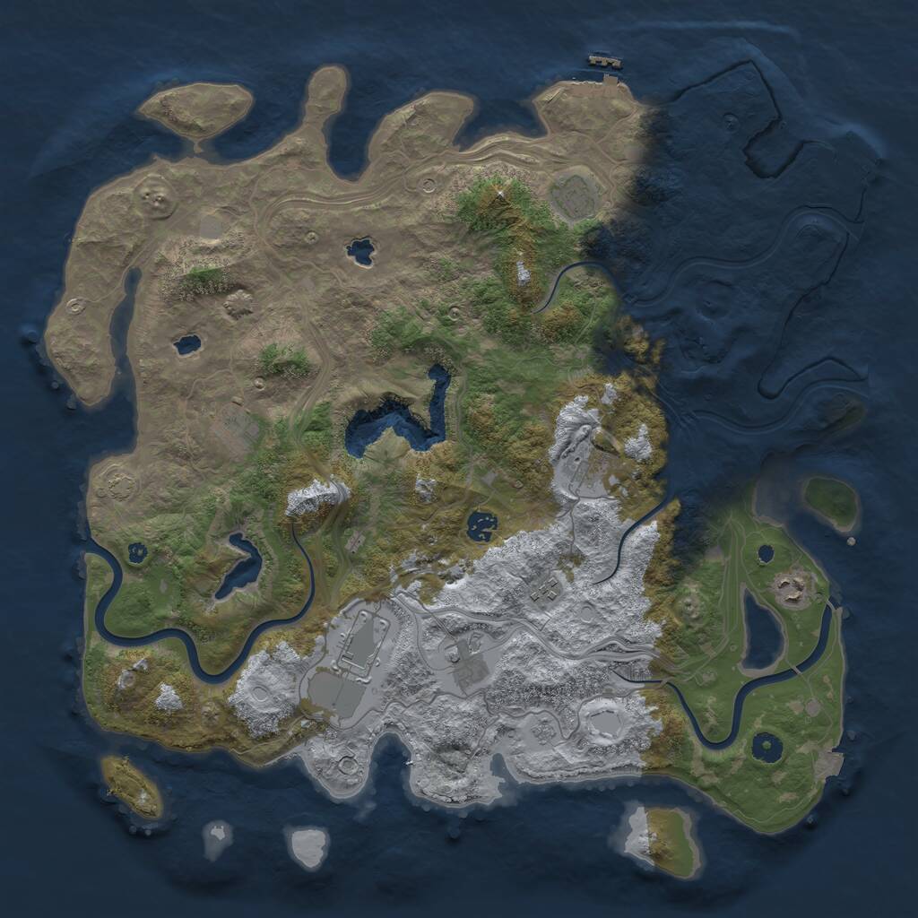 Rust Map: Procedural Map, Size: 4500, Seed: 92833765, 14 Monuments