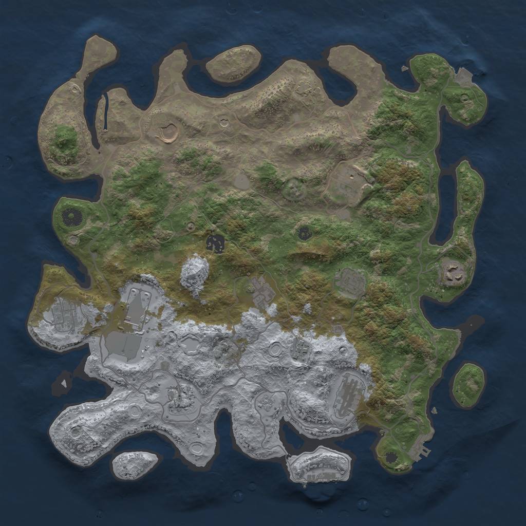 Rust Map: Procedural Map, Size: 4000, Seed: 2061090759, 19 Monuments