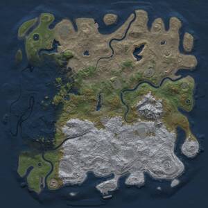 Thumbnail Rust Map: Procedural Map, Size: 5000, Seed: 1129389573, 17 Monuments