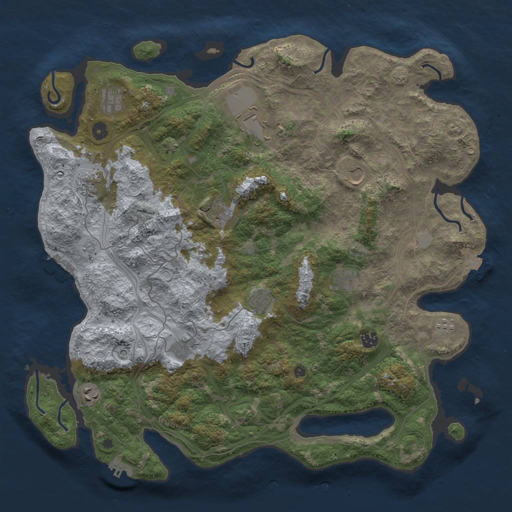 Rust Map: Procedural Map, Size: 4500, Seed: 2389, 19 Monuments