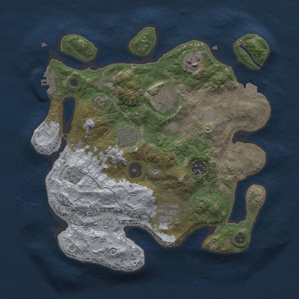 Rust Map: Procedural Map, Size: 3000, Seed: 1547603247, 12 Monuments