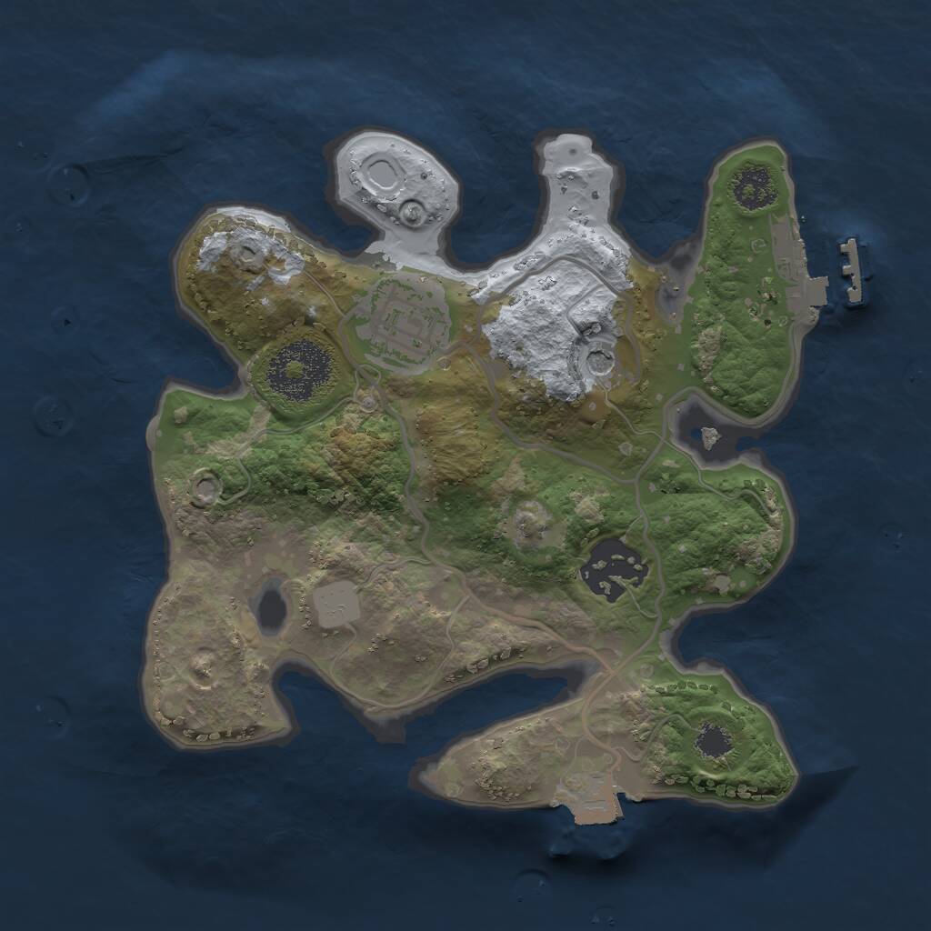 Rust Map: Procedural Map, Size: 2250, Seed: 486970538, 5 Monuments