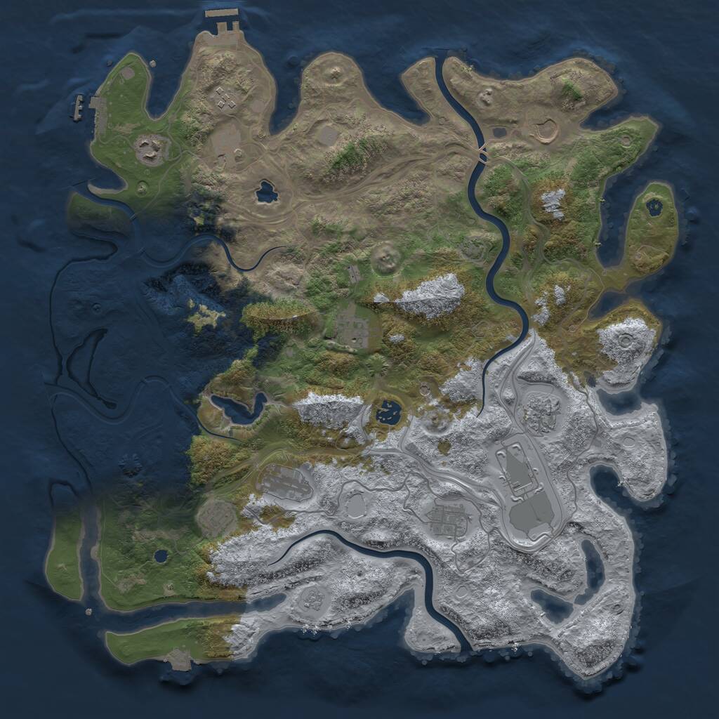 Rust Map: Procedural Map, Size: 4400, Seed: 69969599, 17 Monuments