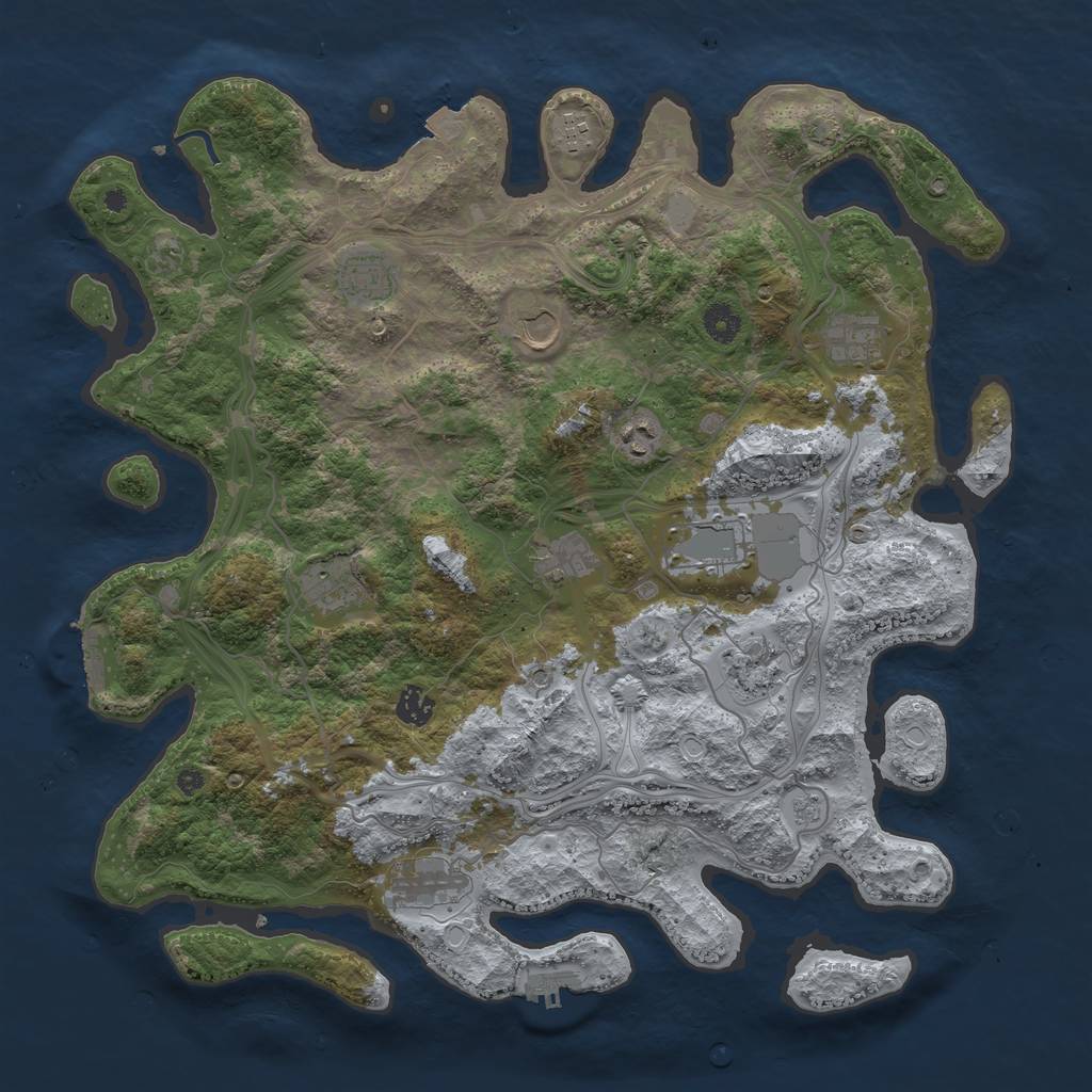 Rust Map: Procedural Map, Size: 4250, Seed: 1427552970, 19 Monuments