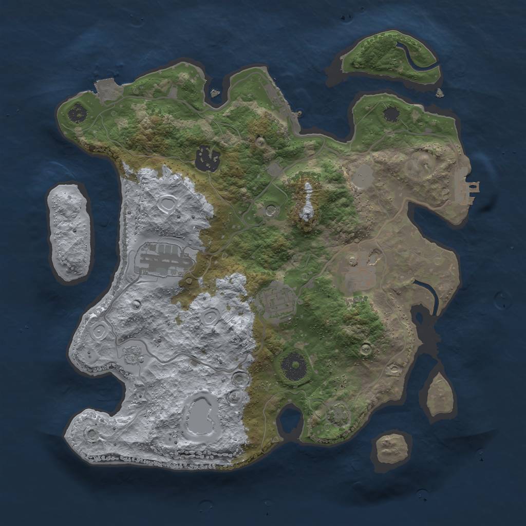 Rust Map: Procedural Map, Size: 3000, Seed: 81448, 12 Monuments