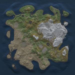 Thumbnail Rust Map: Procedural Map, Size: 3500, Seed: 38551650, 17 Monuments