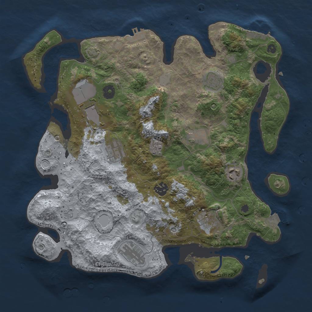 Rust Map: Procedural Map, Size: 3500, Seed: 8899, 17 Monuments