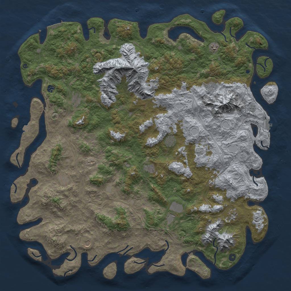 Rust Map: Procedural Map, Size: 6000, Seed: 781874657, 19 Monuments