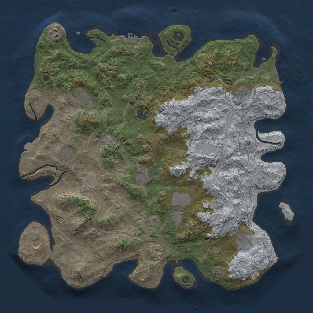 Rust Map: Procedural Map, Size: 4400, Seed: 74901724, 19 Monuments