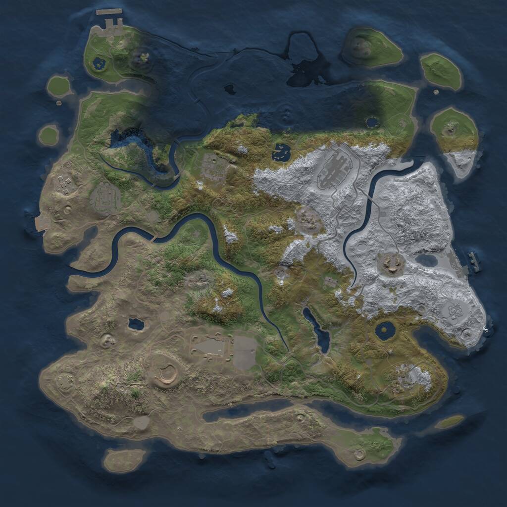 Rust Map: Procedural Map, Size: 4000, Seed: 83171379, 15 Monuments