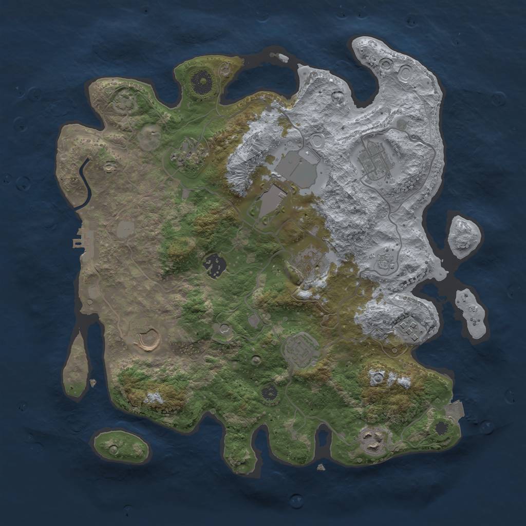 Rust Map: Procedural Map, Size: 3500, Seed: 4112015, 16 Monuments