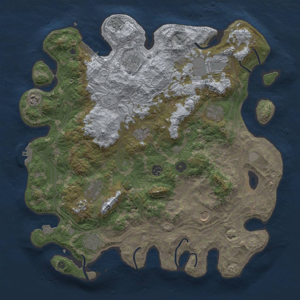 Rust Map: Procedural Map, Size: 4250, Seed: 484028459, 18 Monuments