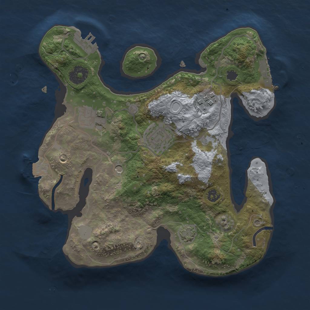 Rust Map: Procedural Map, Size: 2500, Seed: 457871431, 10 Monuments