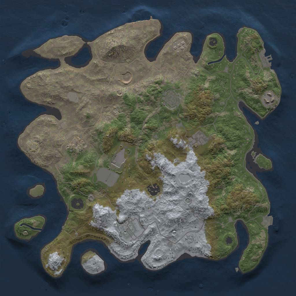 Rust Map: Procedural Map, Size: 3650, Seed: 92060395, 17 Monuments