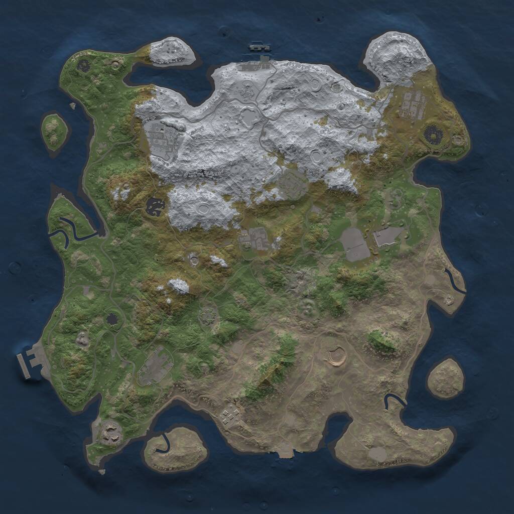 Rust Map: Procedural Map, Size: 4000, Seed: 202052023, 16 Monuments
