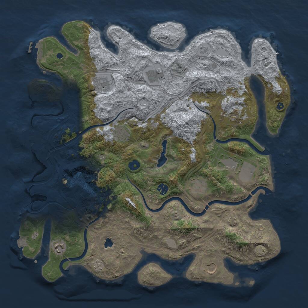 Rust Map: Procedural Map, Size: 4250, Seed: 55636, 16 Monuments