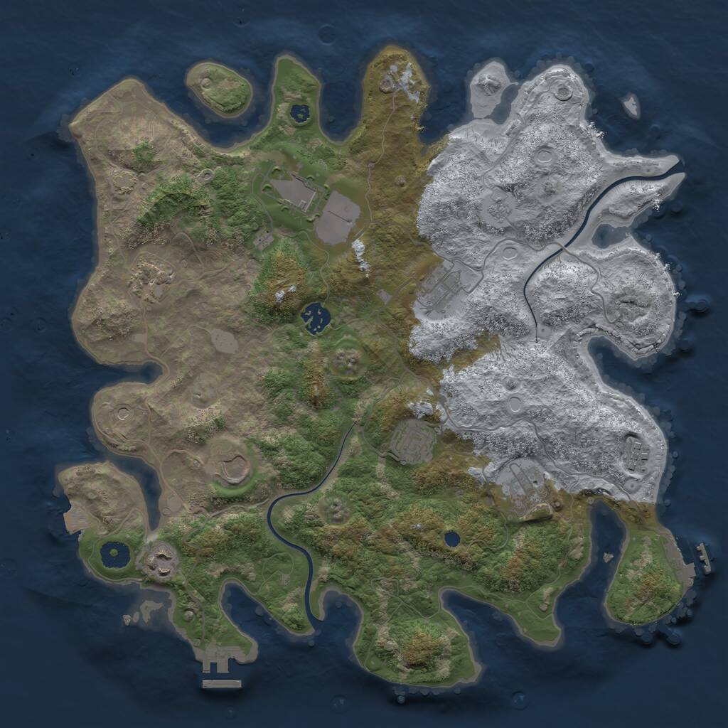 Rust Map: Procedural Map, Size: 3800, Seed: 42138460, 15 Monuments