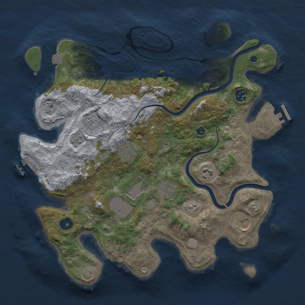 Rust Map: Procedural Map, Size: 3650, Seed: 78116711, 14 Monuments