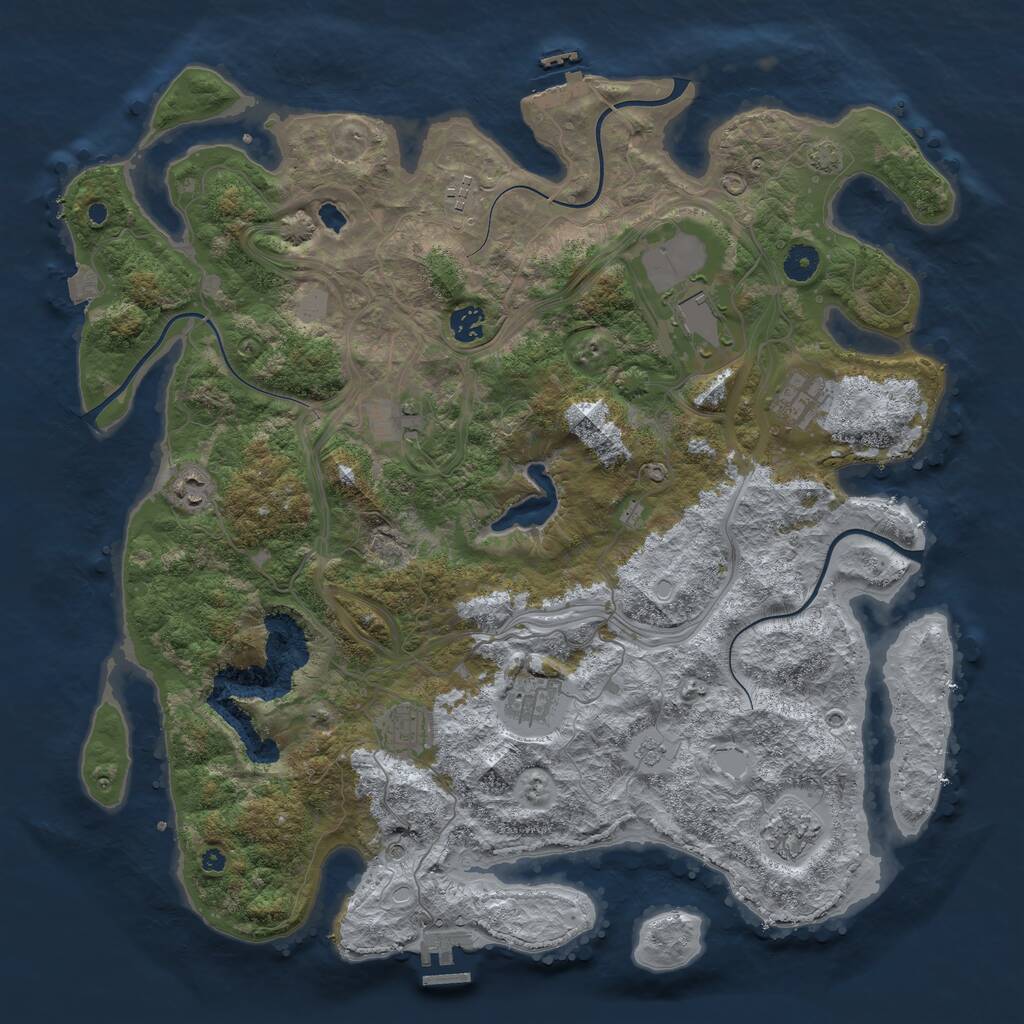 Rust Map: Procedural Map, Size: 4300, Seed: 39776629, 15 Monuments