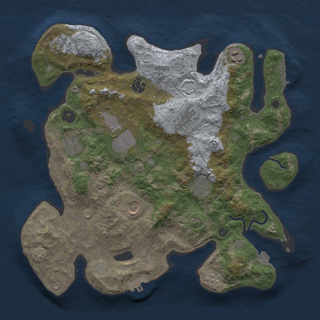 Rust Map: Procedural Map, Size: 3500, Seed: 13602623, 17 Monuments