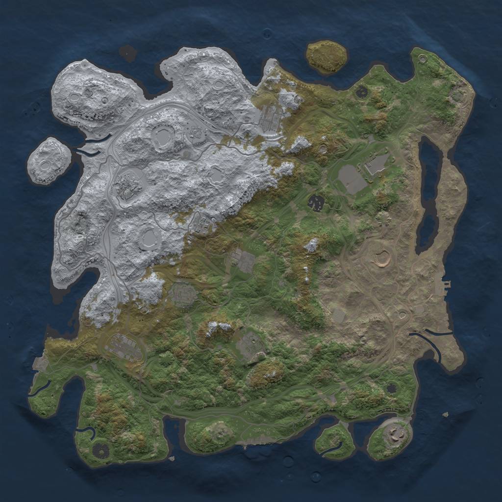 Rust Map: Procedural Map, Size: 4500, Seed: 1234566786, 19 Monuments