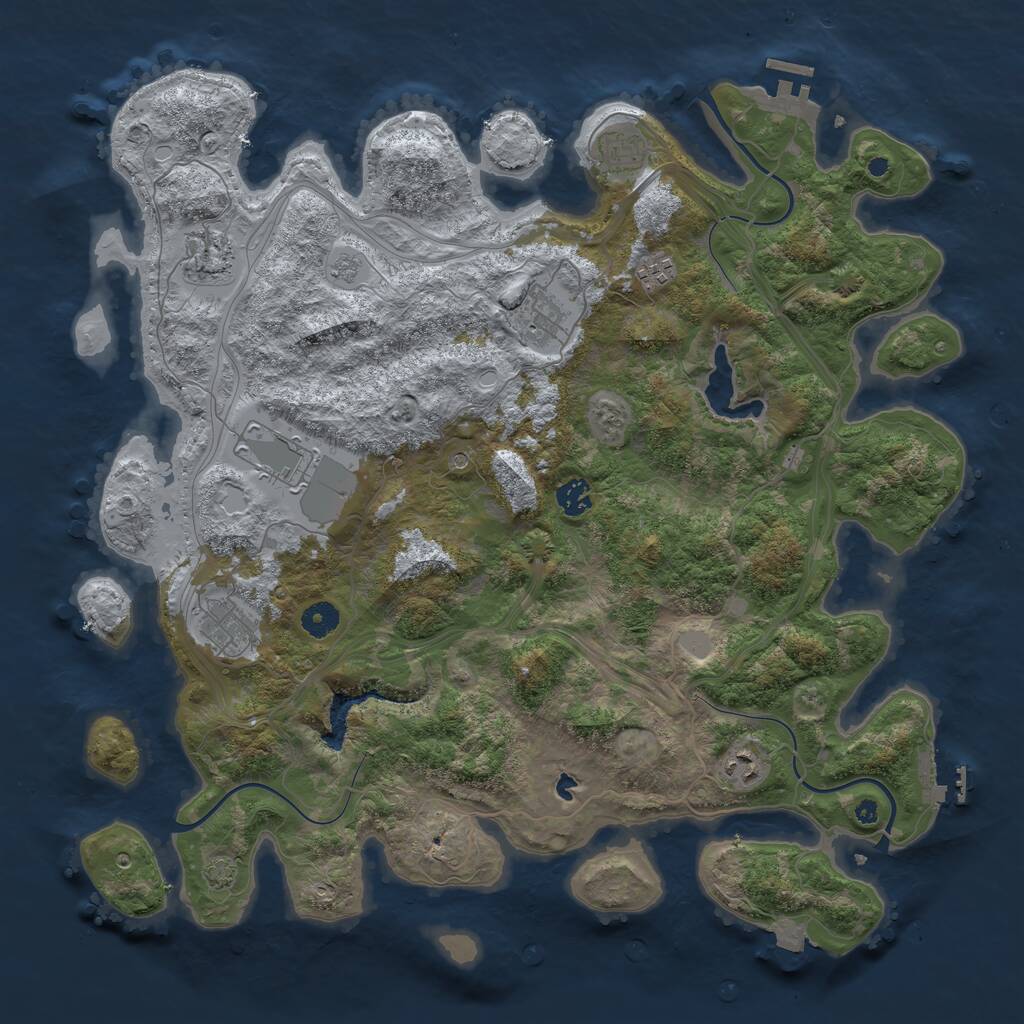 Rust Map: Procedural Map, Size: 4300, Seed: 45767, 14 Monuments