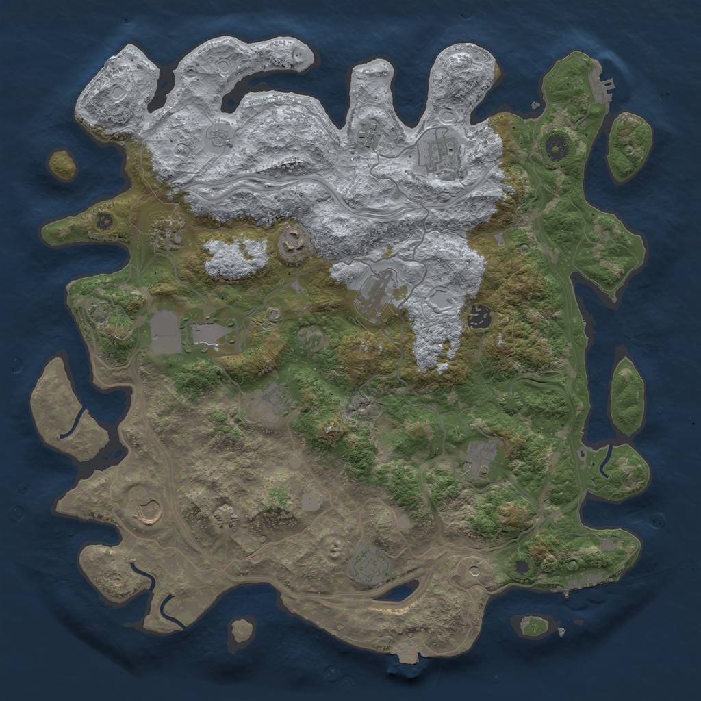 Rust Map: Procedural Map, Size: 4250, Seed: 1569515190, 19 Monuments