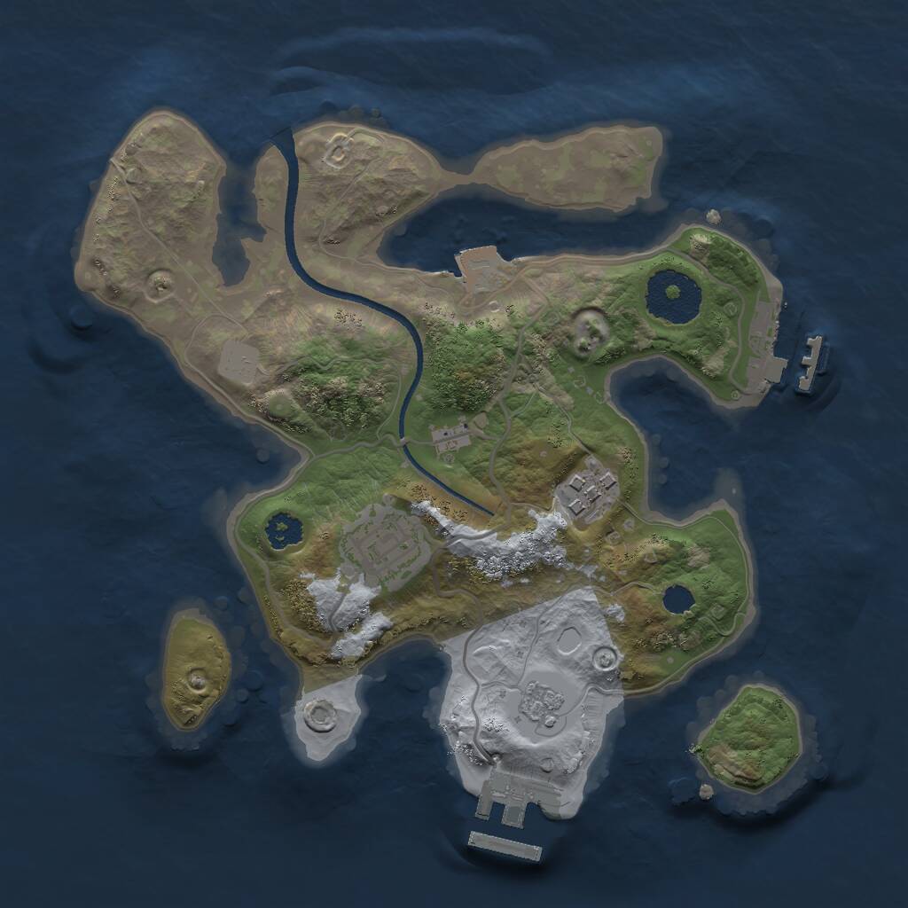 Rust Map: Procedural Map, Size: 2500, Seed: 1524, 6 Monuments
